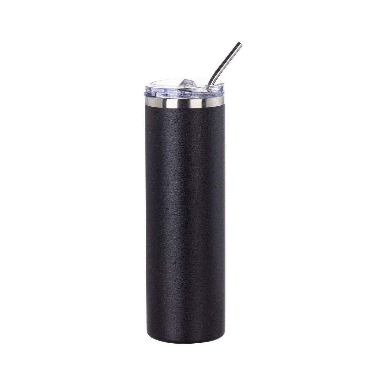 Craft Express 6 Pack Powder Coated Stainless Steel Tumblers with Straw & Lid